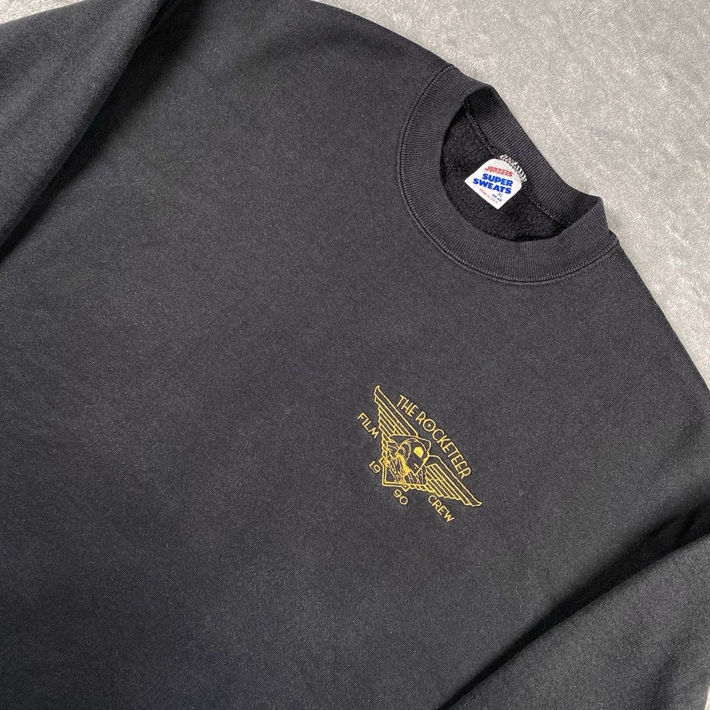 Vtg Disney The Rocketeer‎ Film Crew Sweatshirt Size XL (fits M) Black 1990 Movie